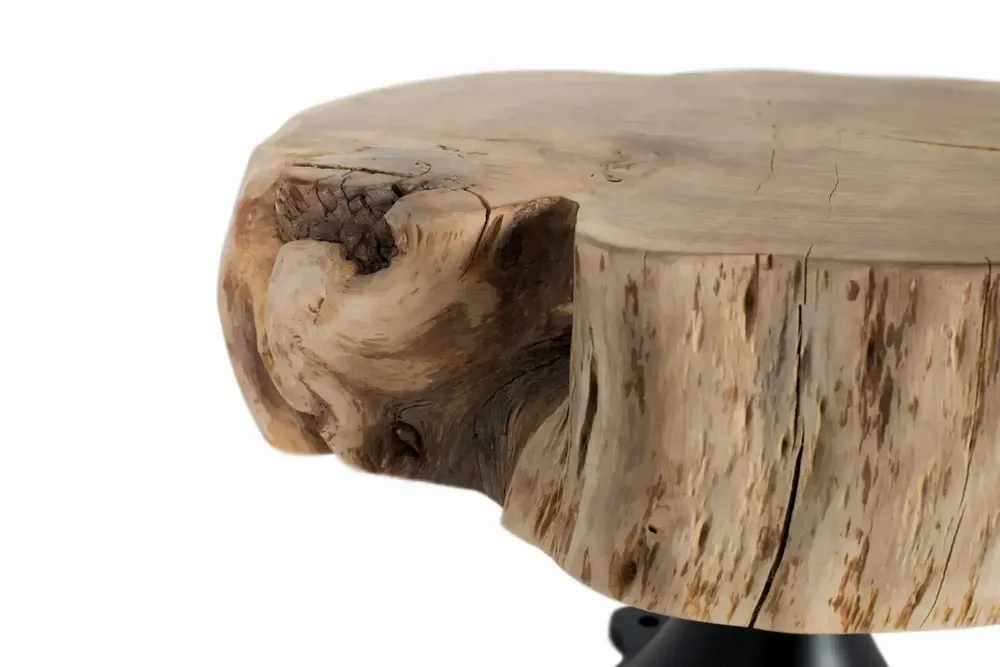 Tables basses - Table basse en manguier et pieds métal diamètre 65cm - GINER Y COLOMER
