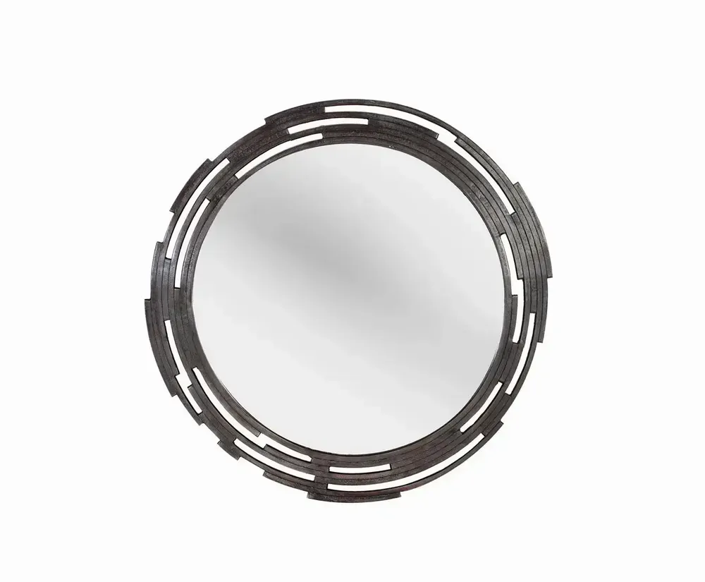 Mirrors - Round mirror with flat metal frame - GINER Y COLOMER