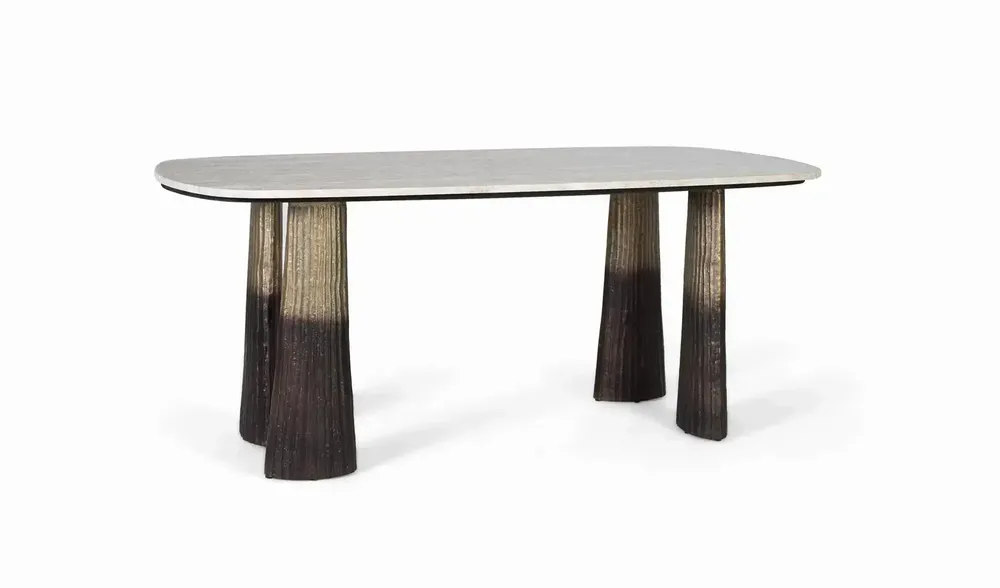 Tables Salle à Manger - Table à manger avec plateau ovale en marbre 180 cm - GINER Y COLOMER