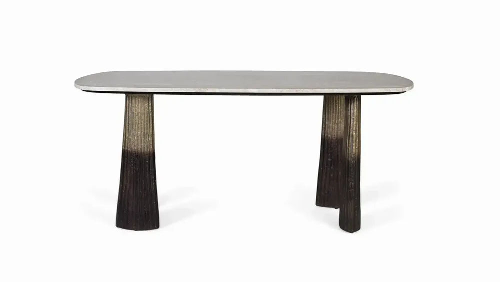 Tables Salle à Manger - Table à manger avec plateau ovale en marbre 180 cm - GINER Y COLOMER
