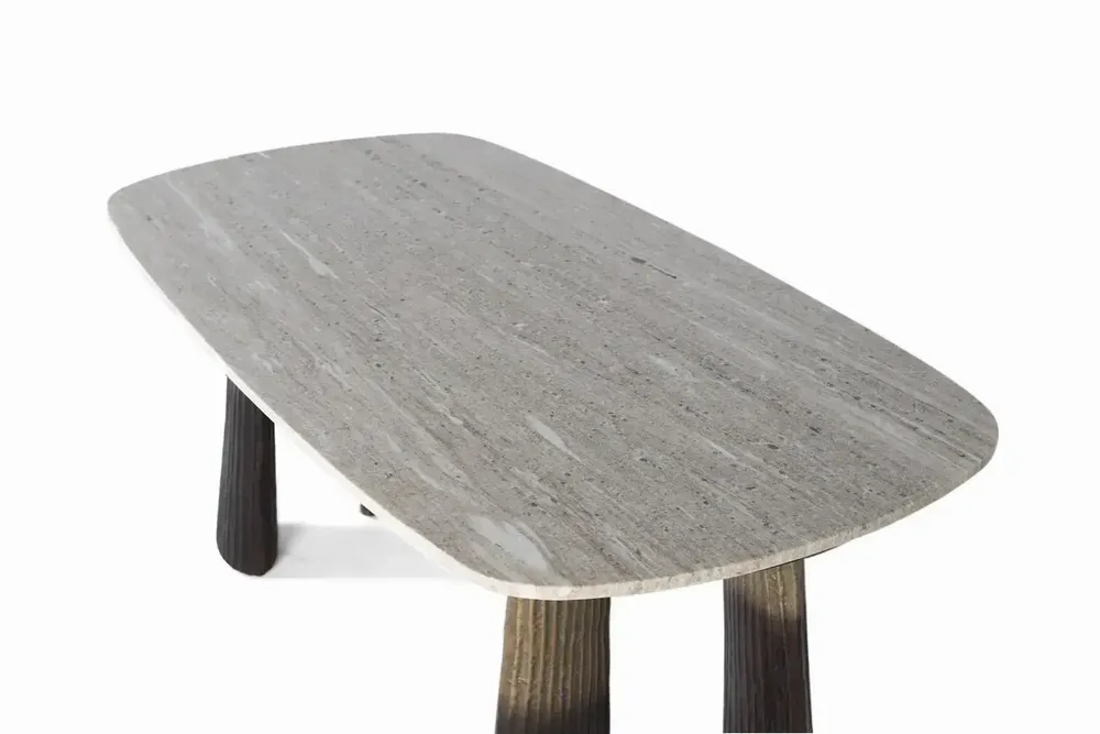 Tables Salle à Manger - Table à manger avec plateau ovale en marbre 180 cm - GINER Y COLOMER