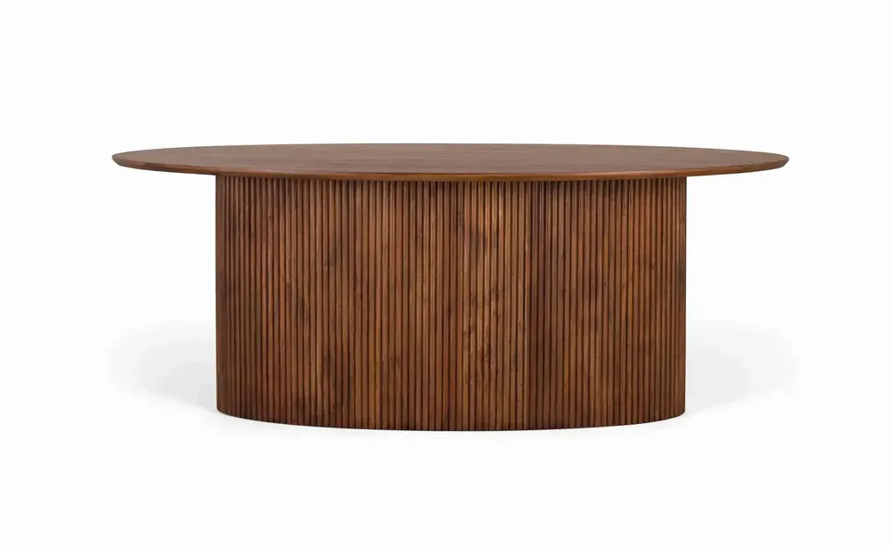 Dining Tables - Oval acacia wood dining table 200 cm - GINER Y COLOMER