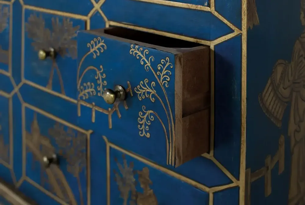 Chests of drawers - Handcrafted 9-drawer chest of drawers in mango wood and MDF - GINER Y COLOMER