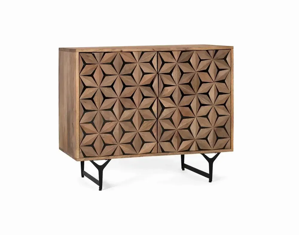 Sideboards - Hand-carved two-door sideboard in mango wood - GINER Y COLOMER