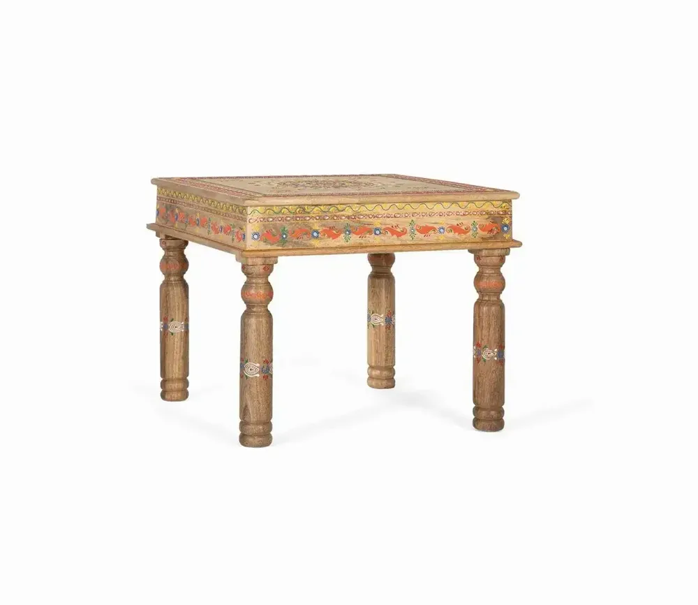 Tables basses - Table basse en manguier avec détails peints à la main - GINER Y COLOMER