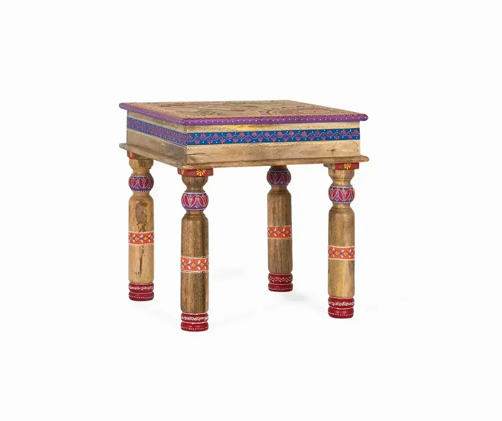 Tables basses - Table basse en manguier avec détails peints à la main - GINER Y COLOMER