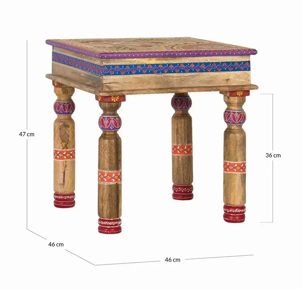 Tables basses - Table basse en manguier avec détails peints à la main - GINER Y COLOMER