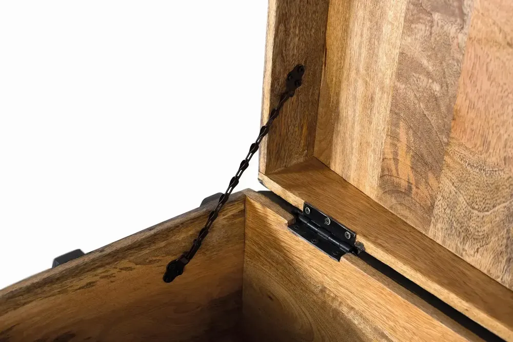 Boîtes de rangement - Coffre en bois de manguier noir avec détails peints à la main - GINER Y COLOMER