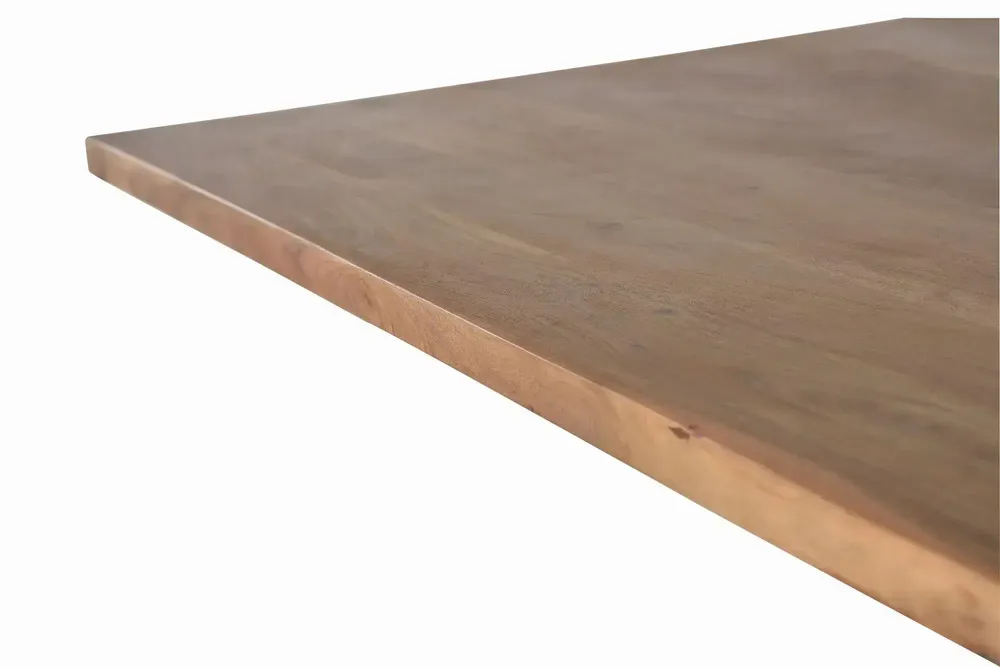 Dining Tables - Dining table in natural acacia wood and black metal legs - GINER Y COLOMER