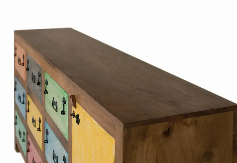 Sideboards - 9-drawer sideboard in multicolor solid wood - GINER Y COLOMER