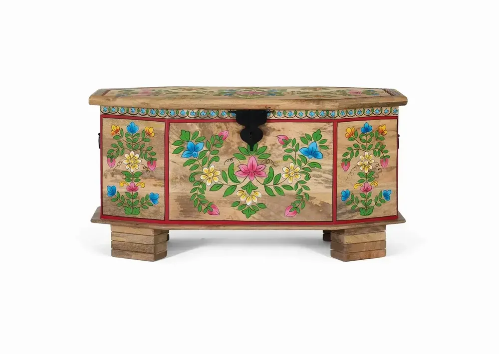 Boîtes de rangement - Coffre en bois de manguier peint à la main - GINER Y COLOMER