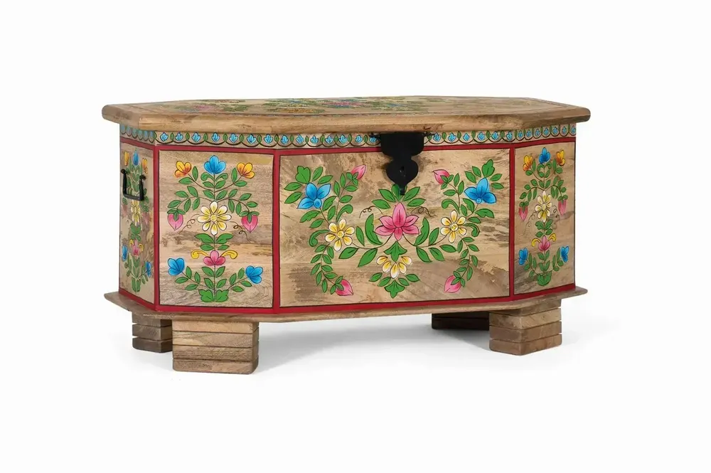 Boîtes de rangement - Coffre en bois de manguier peint à la main - GINER Y COLOMER