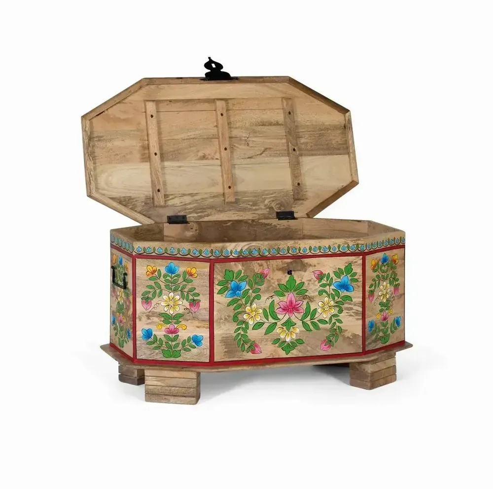 Boîtes de rangement - Coffre en bois de manguier peint à la main - GINER Y COLOMER