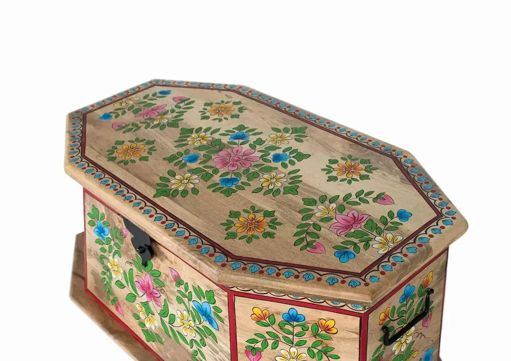 Boîtes de rangement - Coffre en bois de manguier peint à la main - GINER Y COLOMER