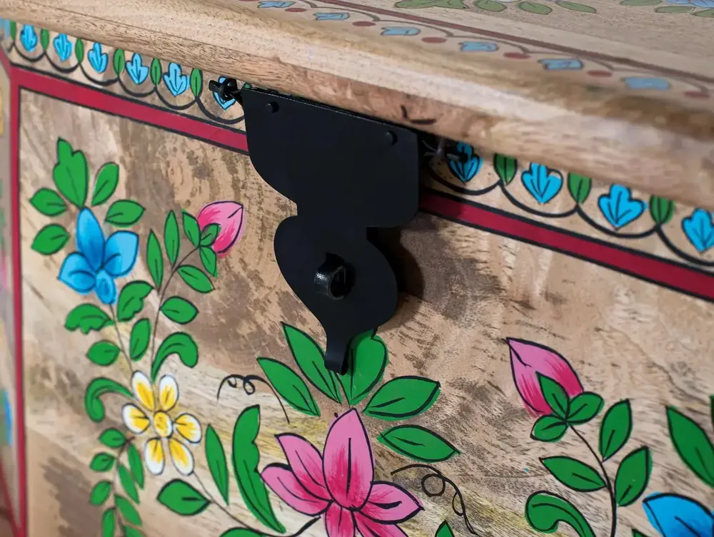 Boîtes de rangement - Coffre en bois de manguier peint à la main - GINER Y COLOMER