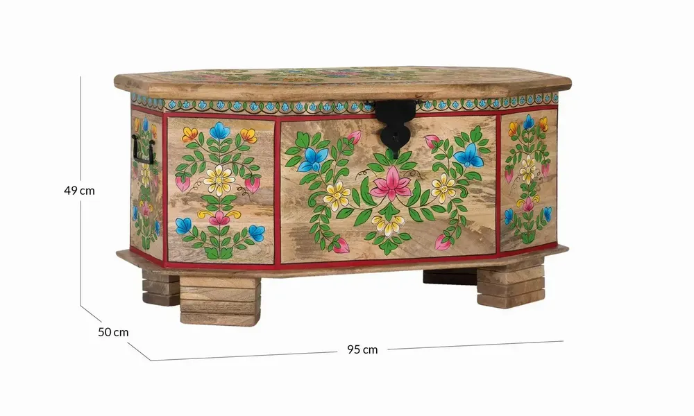 Boîtes de rangement - Coffre en bois de manguier peint à la main - GINER Y COLOMER