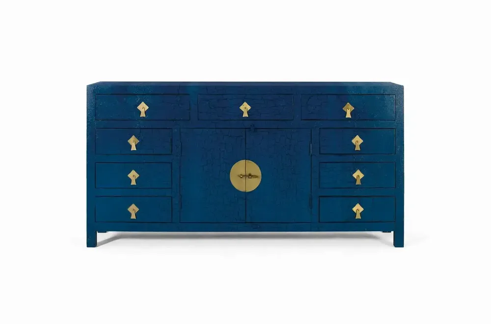 Sideboards - Sideboard with multiple doors and blue drawers - GINER Y COLOMER