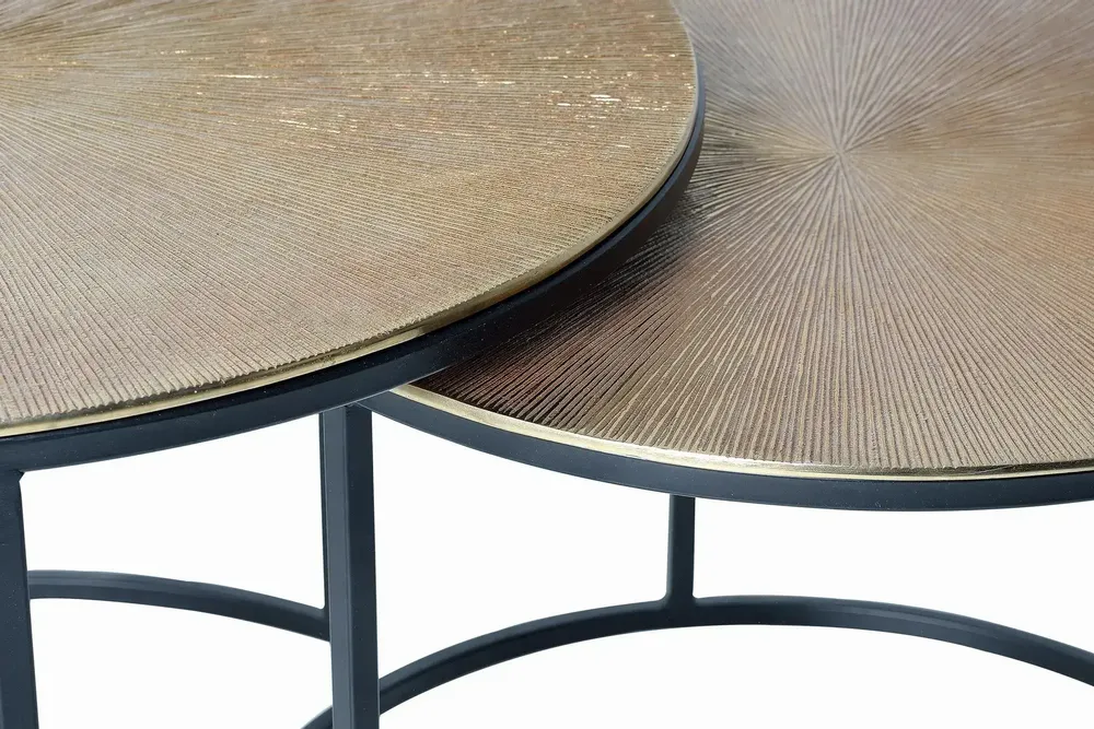 Coffee tables - Coffee table with bronze top and bronze metal legs - GINER Y COLOMER