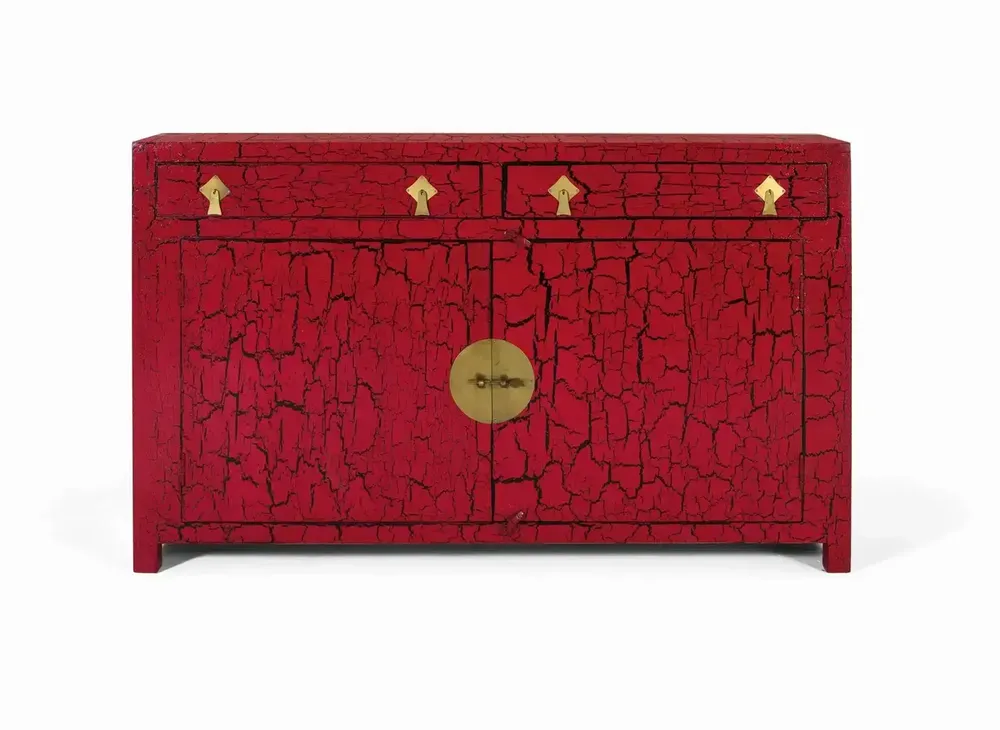 Sideboards - Handmade Japanese-style red sideboard - GINER Y COLOMER