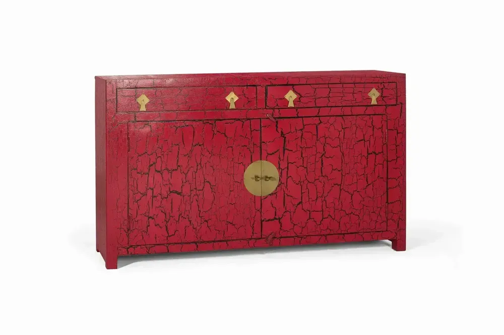 Sideboards - Handmade Japanese-style red sideboard - GINER Y COLOMER