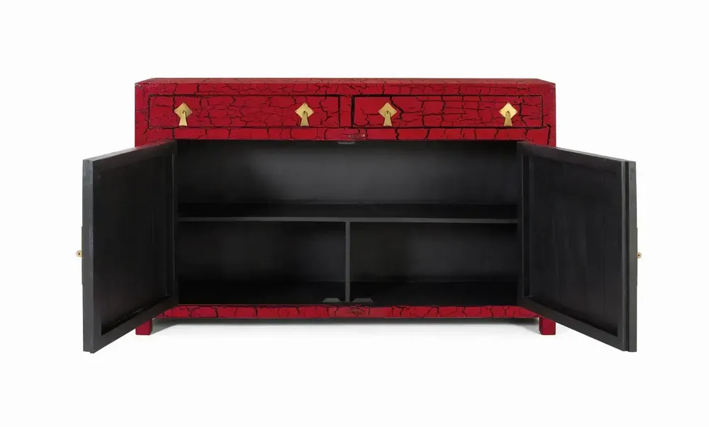 Sideboards - Handmade Japanese-style red sideboard - GINER Y COLOMER
