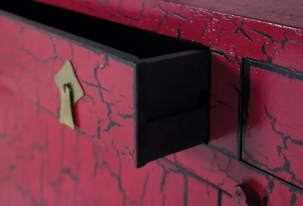 Sideboards - Handmade Japanese-style red sideboard - GINER Y COLOMER