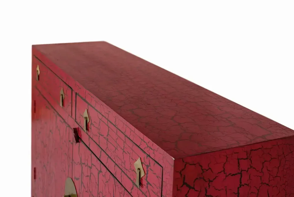 Sideboards - Handmade Japanese-style red sideboard - GINER Y COLOMER