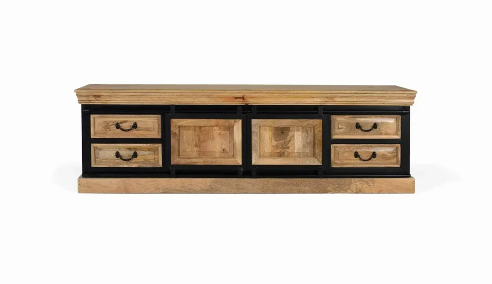 Meubles TV - Meuble TV de style industriel réalisé à la main en bois de manguier - GINER Y COLOMER