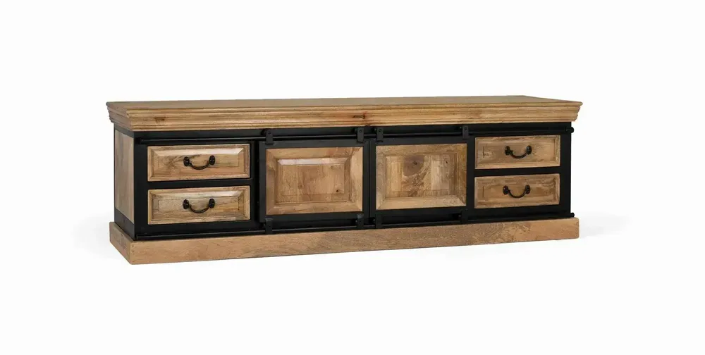 Meubles TV - Meuble TV de style industriel réalisé à la main en bois de manguier - GINER Y COLOMER