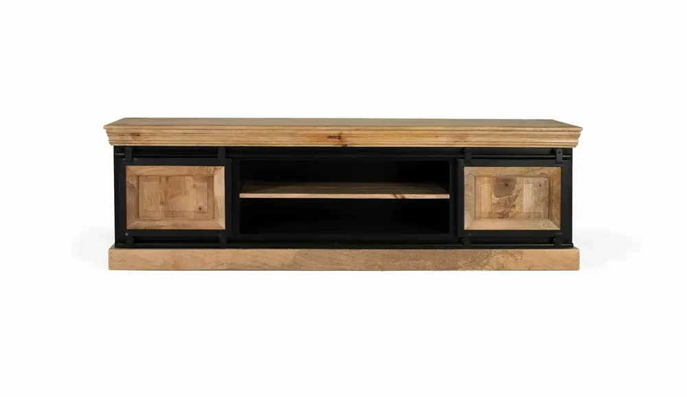 Meubles TV - Meuble TV de style industriel réalisé à la main en bois de manguier - GINER Y COLOMER