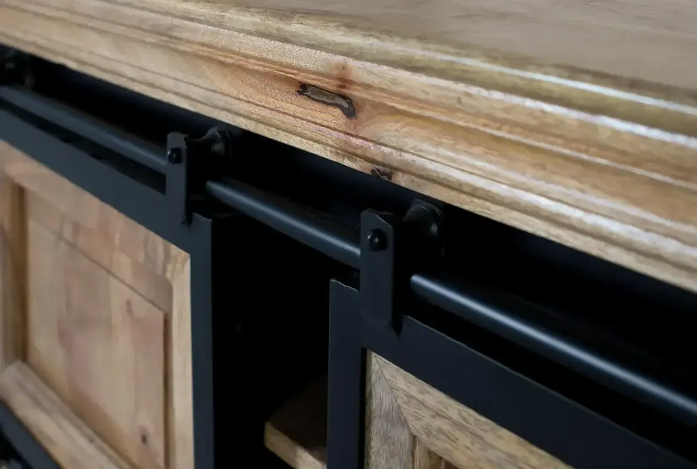 Meubles TV - Meuble TV de style industriel réalisé à la main en bois de manguier - GINER Y COLOMER