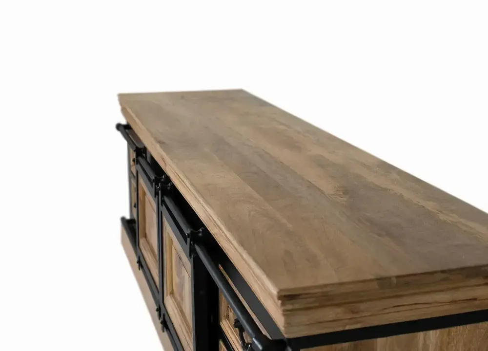 Meubles TV - Meuble TV de style industriel réalisé à la main en bois de manguier - GINER Y COLOMER