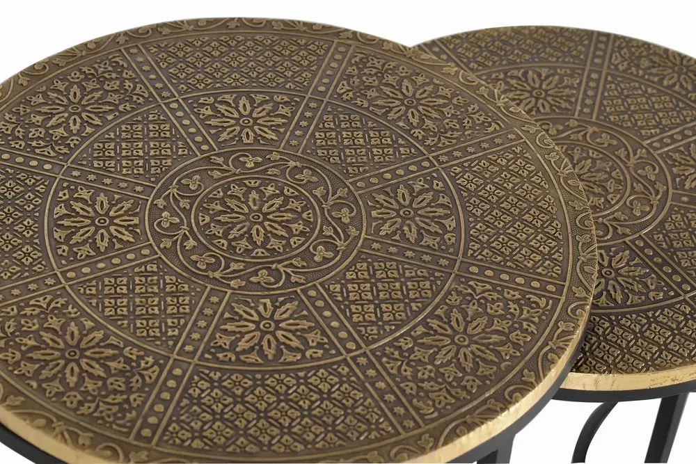 Tables basses - Lot de 3 tables plateau bronze et piètement métal - GINER Y COLOMER