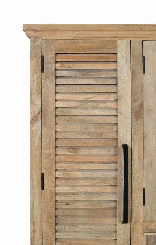 Wardrobe - Solid mango wood cabinet with two central doors - GINER Y COLOMER