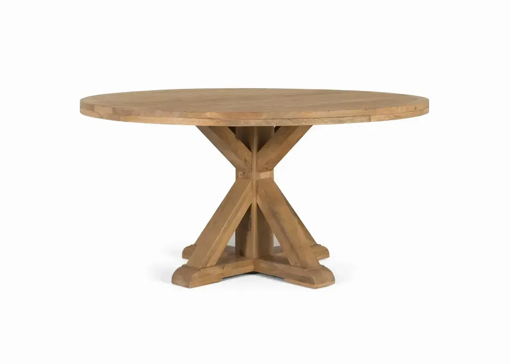 Tables Salle à Manger - Table à manger ronde en bois de manguier pour 10 personnes - GINER Y COLOMER