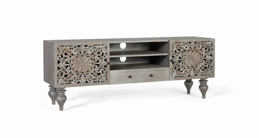 Meubles TV - Meuble TV en bois de manguier massif 150 cm - GINER Y COLOMER
