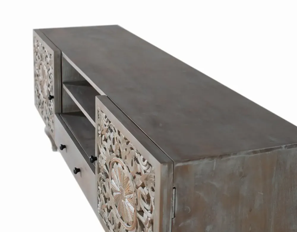 Meubles TV - Meuble TV en bois de manguier massif 150 cm - GINER Y COLOMER