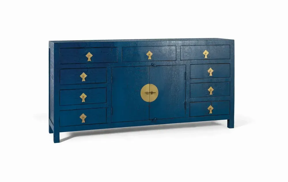 Sideboards - Sideboard with multiple doors and blue drawers - GINER Y COLOMER