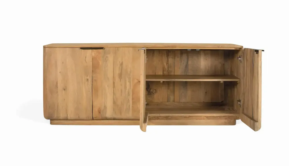 Sideboards - Mango wood sideboard with rounded corners - GINER Y COLOMER