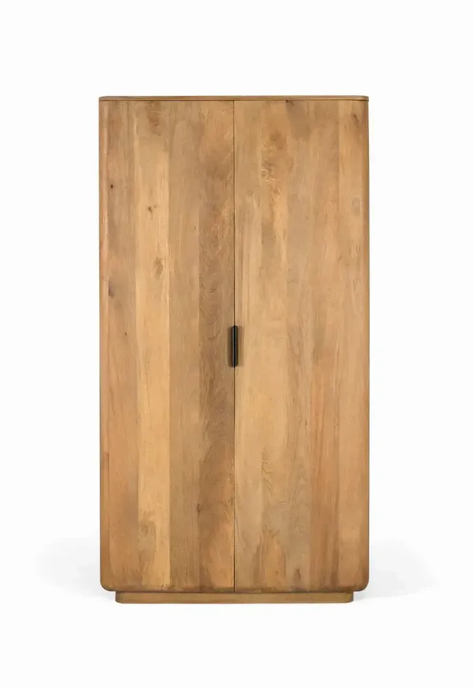 Wardrobe - Mango wood cabinet with rounded corners - GINER Y COLOMER