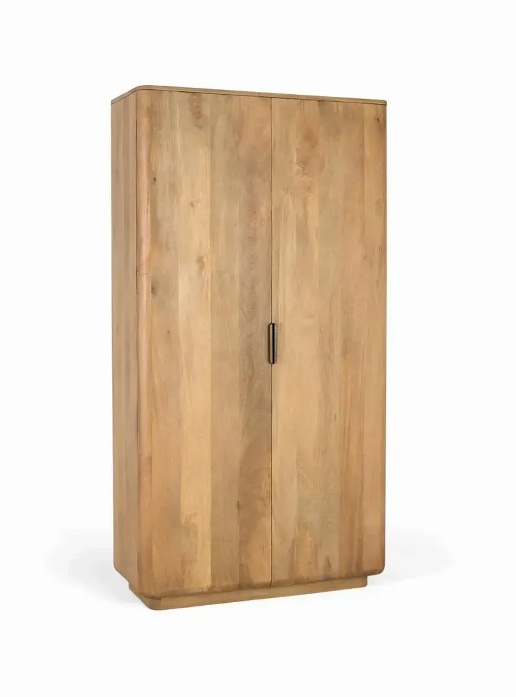 Wardrobe - Mango wood cabinet with rounded corners - GINER Y COLOMER
