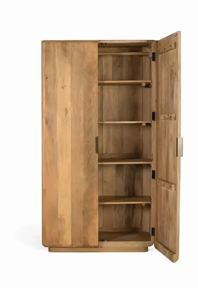 Wardrobe - Mango wood cabinet with rounded corners - GINER Y COLOMER