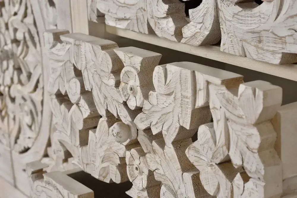 Buffets - Buffet en manguier et pieds en métal blanc vieilli - GINER Y COLOMER