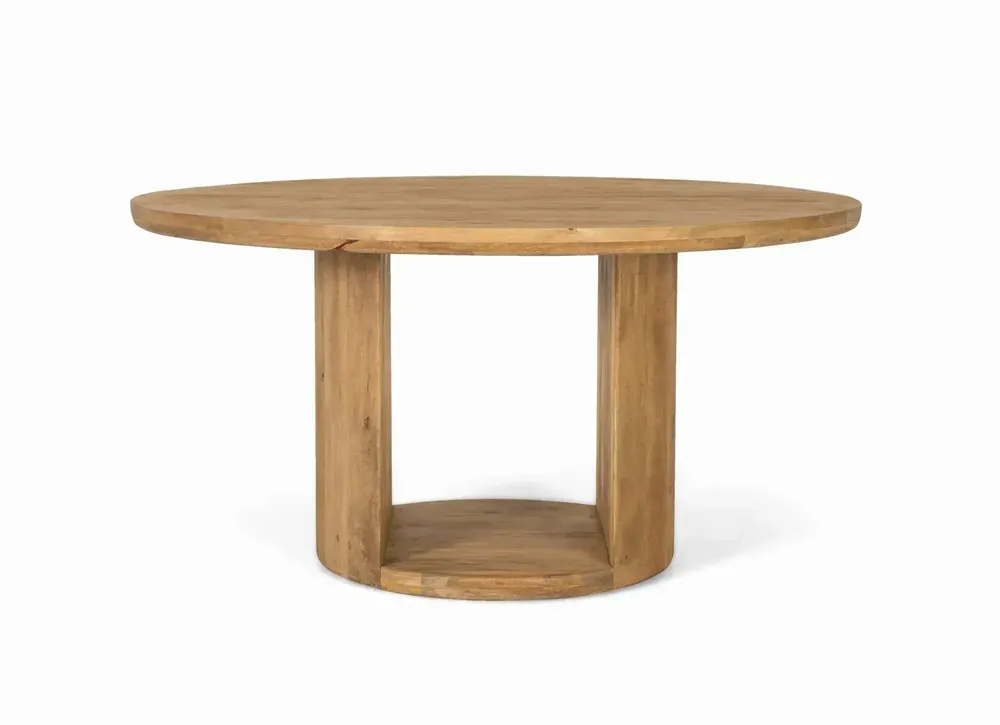 Tables Salle à Manger - Table en bois de manguier avec plateau rond de 150 cm de diamètre - GINER Y COLOMER