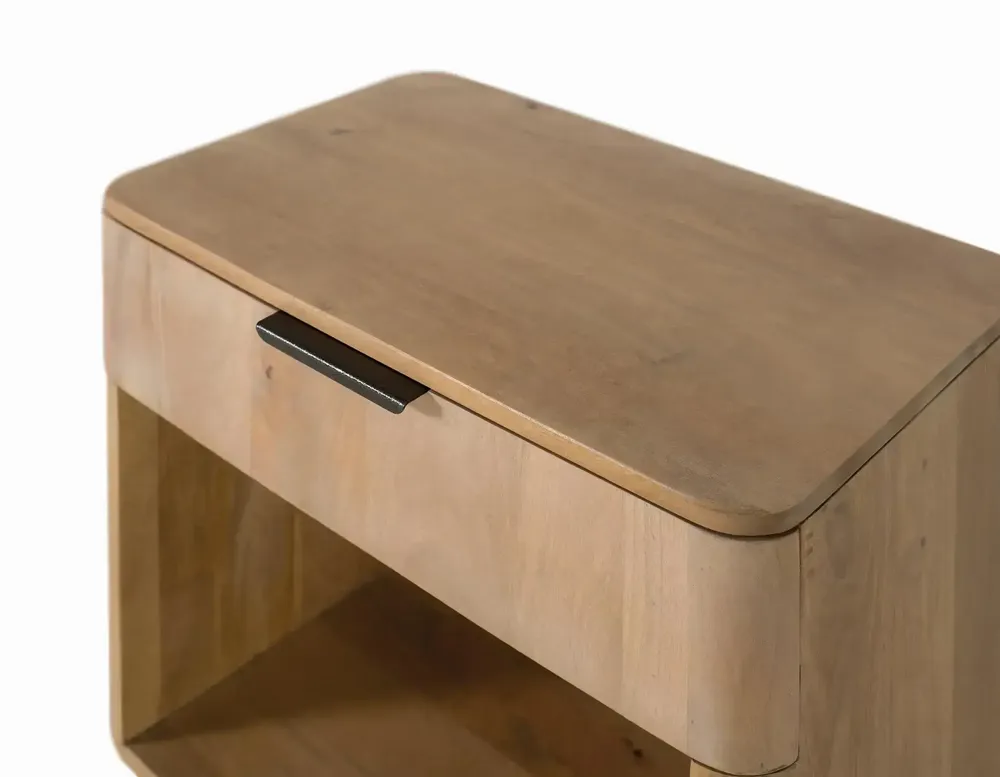Night tables - Mango wood bedside table with rounded corners - GINER Y COLOMER