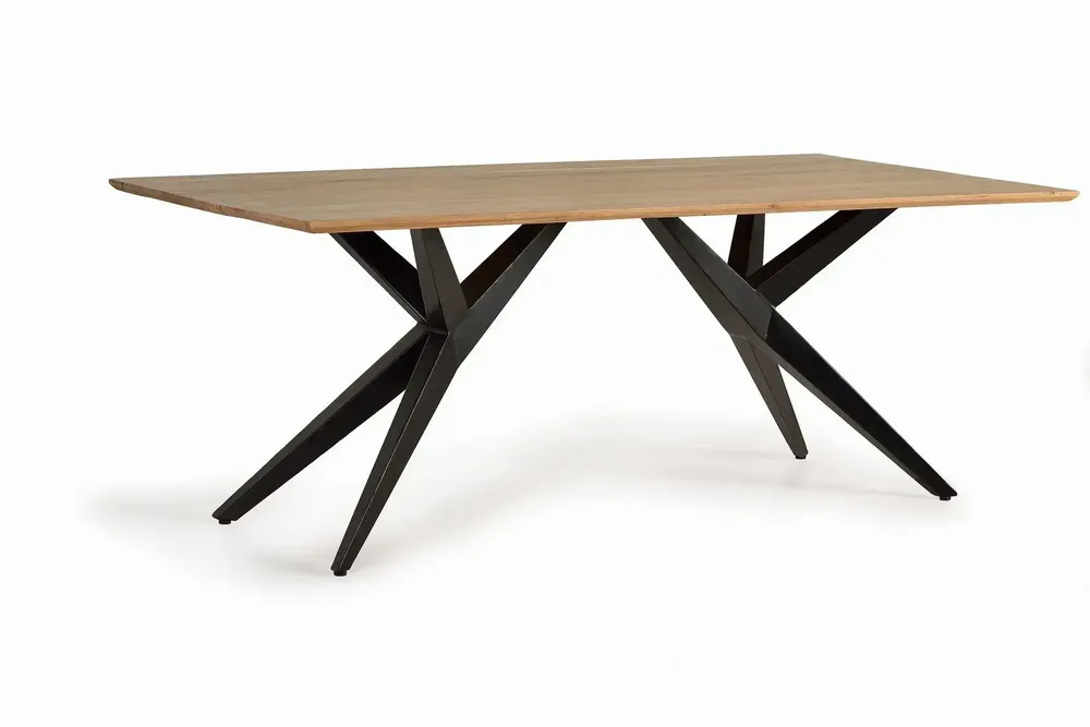 Tables Salle à Manger - Table à manger en bois d'acacia naturel et details en métal - GINER Y COLOMER