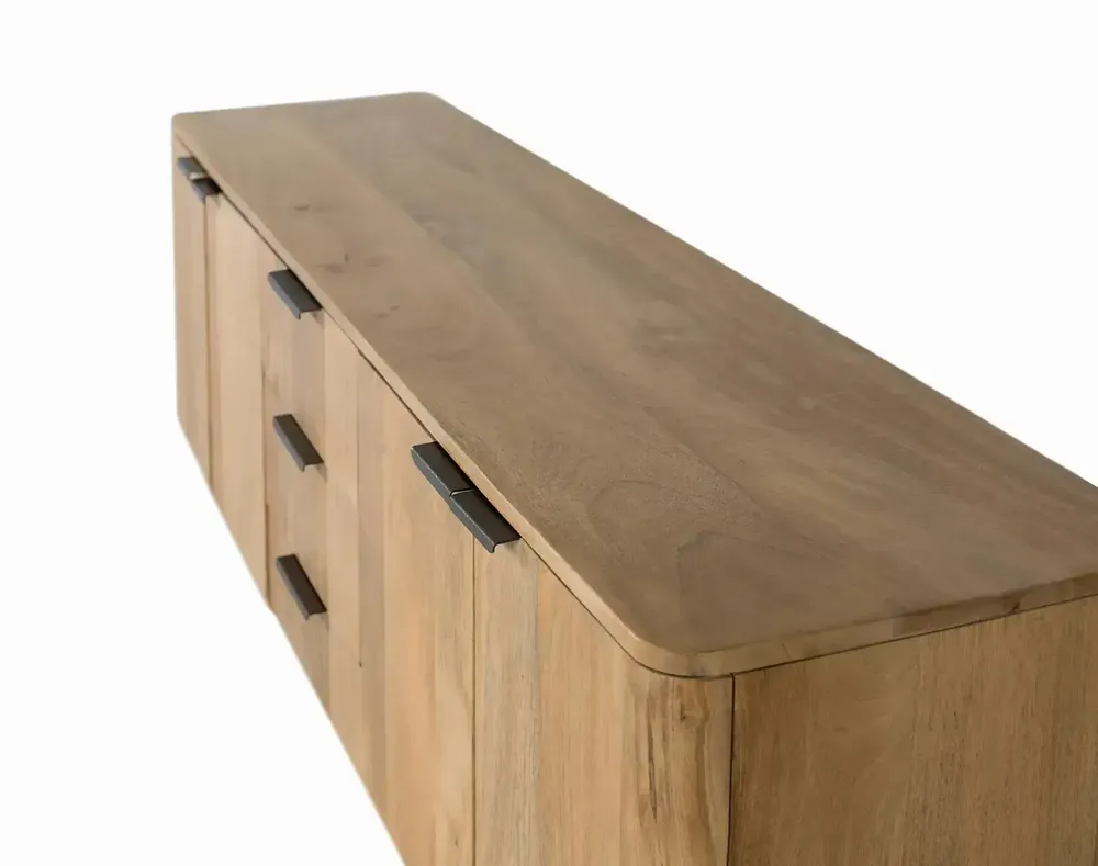 Sideboards - Natural colored mango wood sideboard with rounded corners - GINER Y COLOMER
