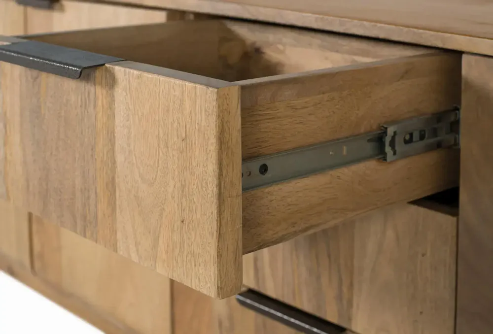 Sideboards - Natural colored mango wood sideboard with rounded corners - GINER Y COLOMER
