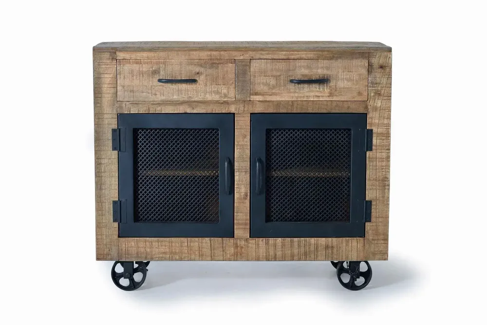 Sideboards - Sideboard in mango wood and natural metal - GINER Y COLOMER