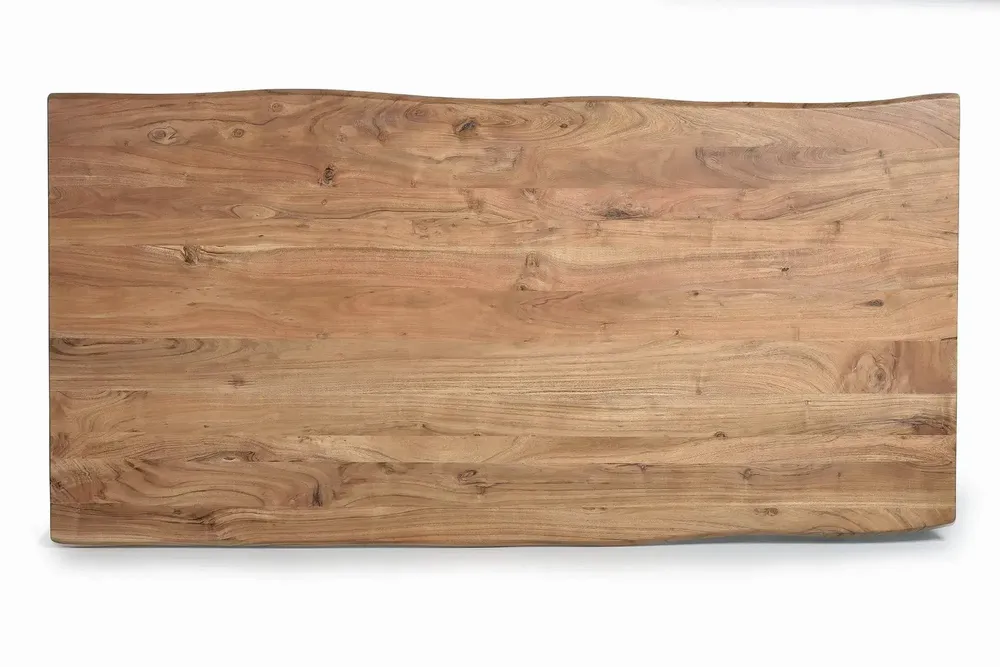 Dining Tables - Dining table in natural acacia wood and metal legs 6 seats - GINER Y COLOMER